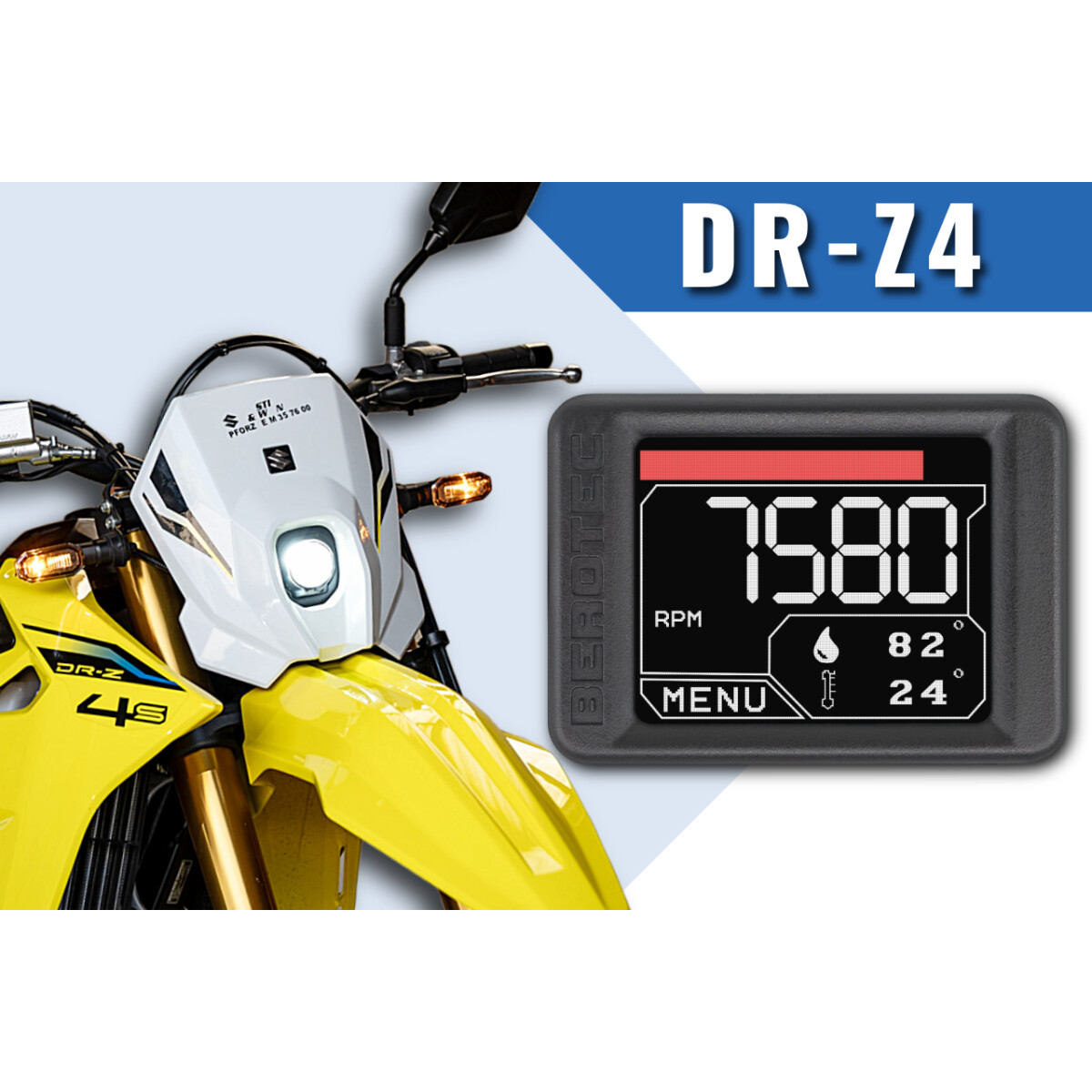 Drehzahlmesser, Motortemperatur & Spannungsanzeige für SUZUKI DR-Z4S