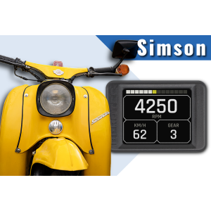 Tachimetro digitale con giri motore, velocità e...