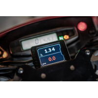 KTM 690 cockpit with mounted CUMPAN Cockpit Assistant, displ